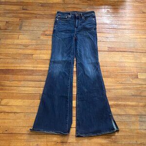 American Eagle super hi rise flares size 4